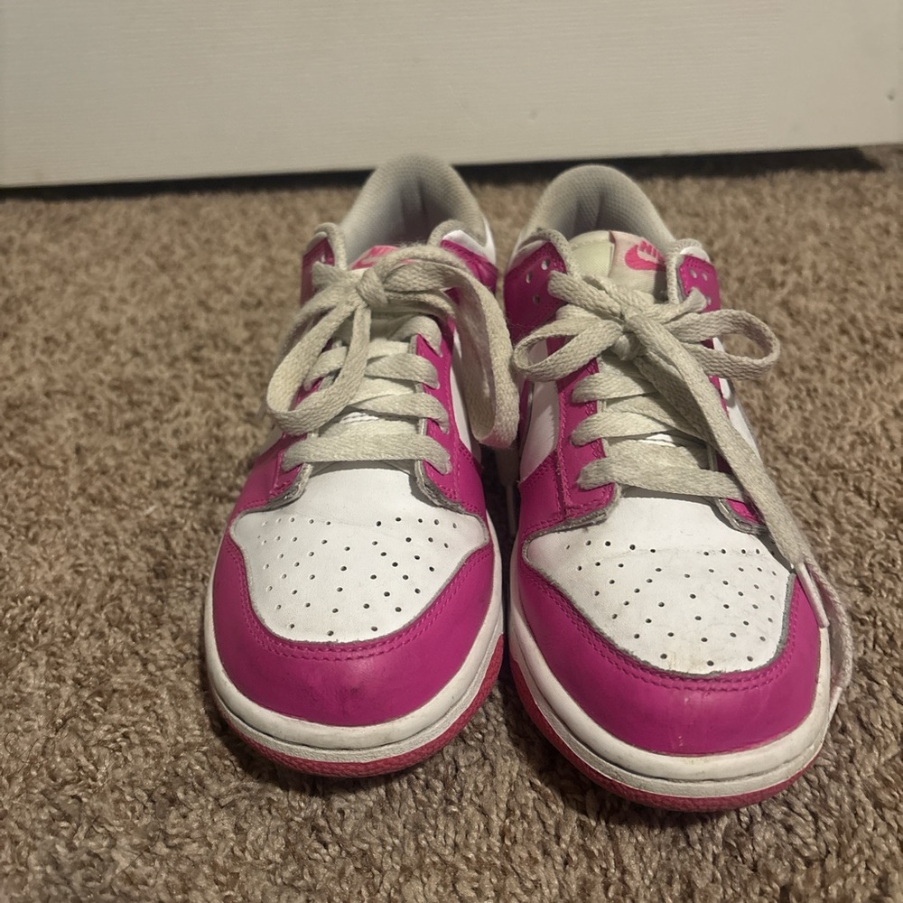 Nike Pink and White Low-Top Sneakers